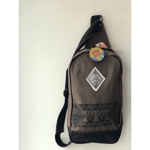 Bohemian hippie cotton brown shoulder backpack